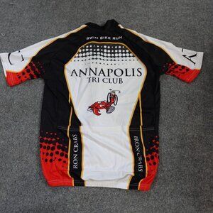 Annapolis Iron Crabs Cycling Jersey Large White Black Full Zip Squadra